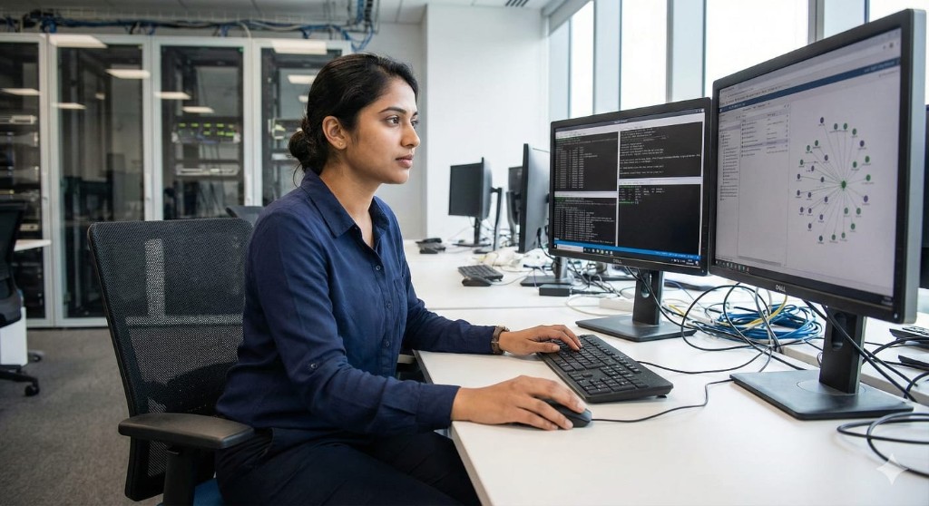 System administrator at server workstation